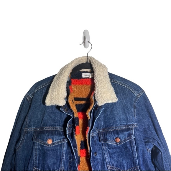 Madewell x Kule Sherpa-Lined Oversized Jean Jacket Medium - Picture 4 of 13